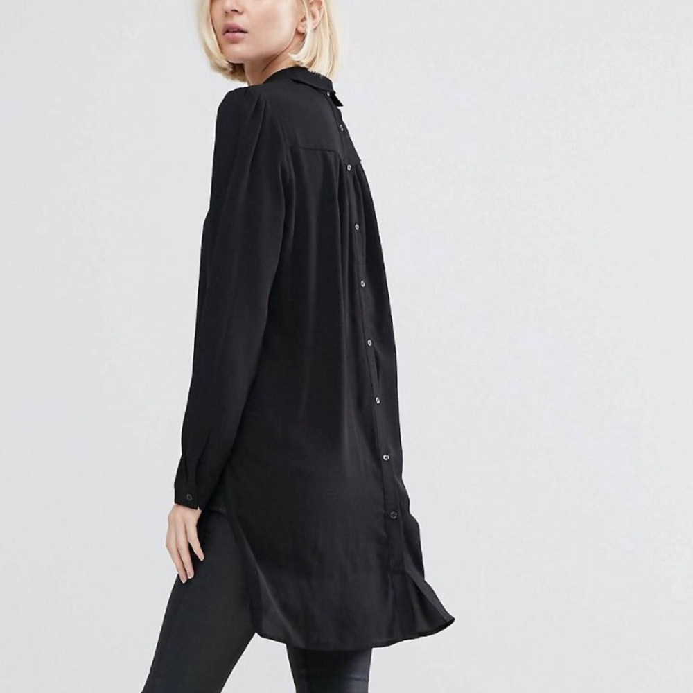 Very Moda Button Side Longline Shirt